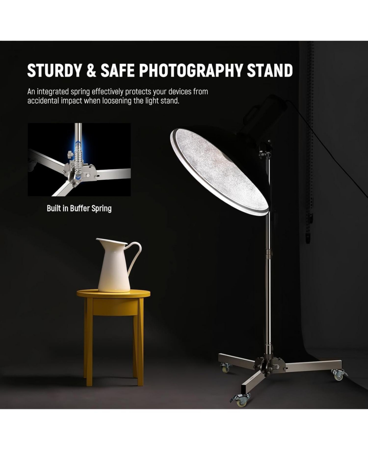 Neewer Photography Light Stand with 3.2ft, 98cm, 22lb