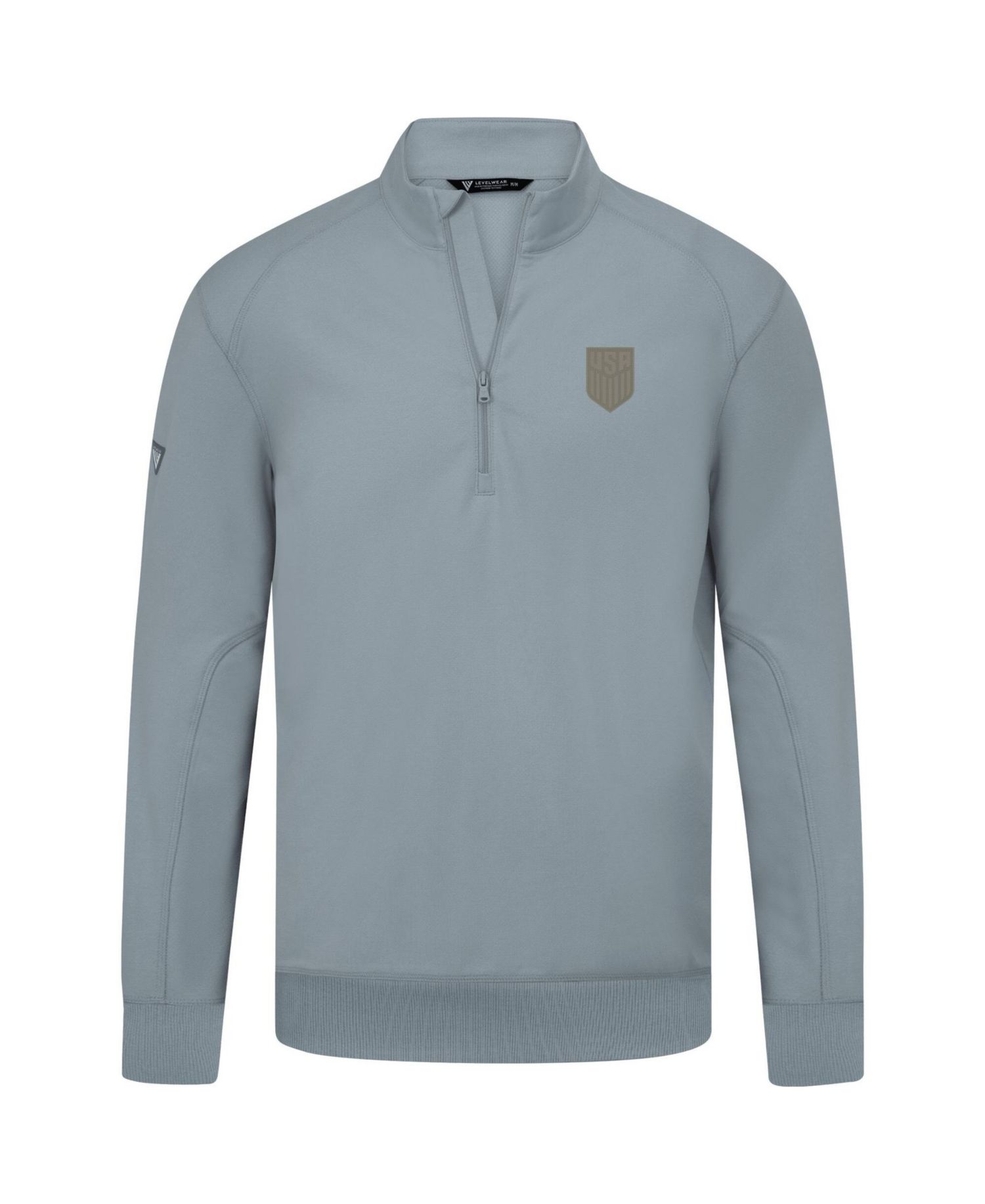 Men's Gray USMNT Copper Upright Quarter-Zip Tri-Blend Fleece