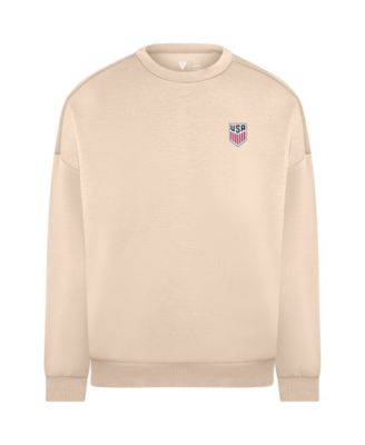 Men's Khaki USMNT Luxe Signature Tri-Blend 3-D Patch Sweatshirt