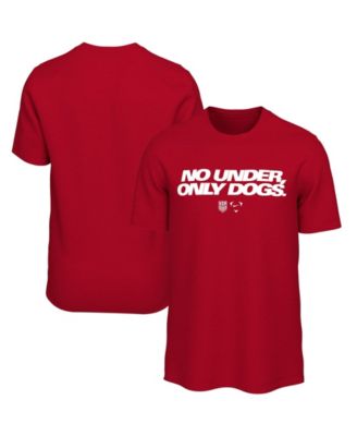 Men's Red USMNT No Under Only Dogs T-Shirt