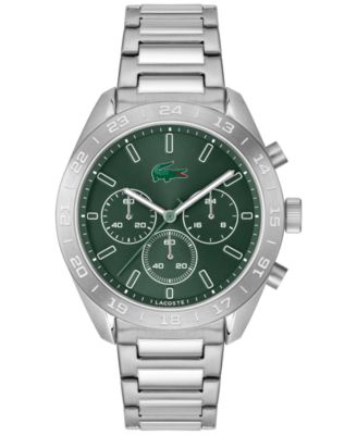 Men's Quartz Boston Silver-Tone Stainless Steel Bracelet Watch 42mm
