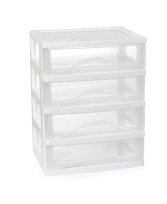 Desk 4 Drawer Organizer Plastic Office Home Storage