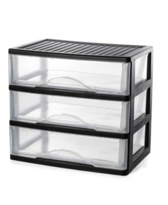 Plastic Desktop Organizer 3 Drawer Stackable Storage Cabinet