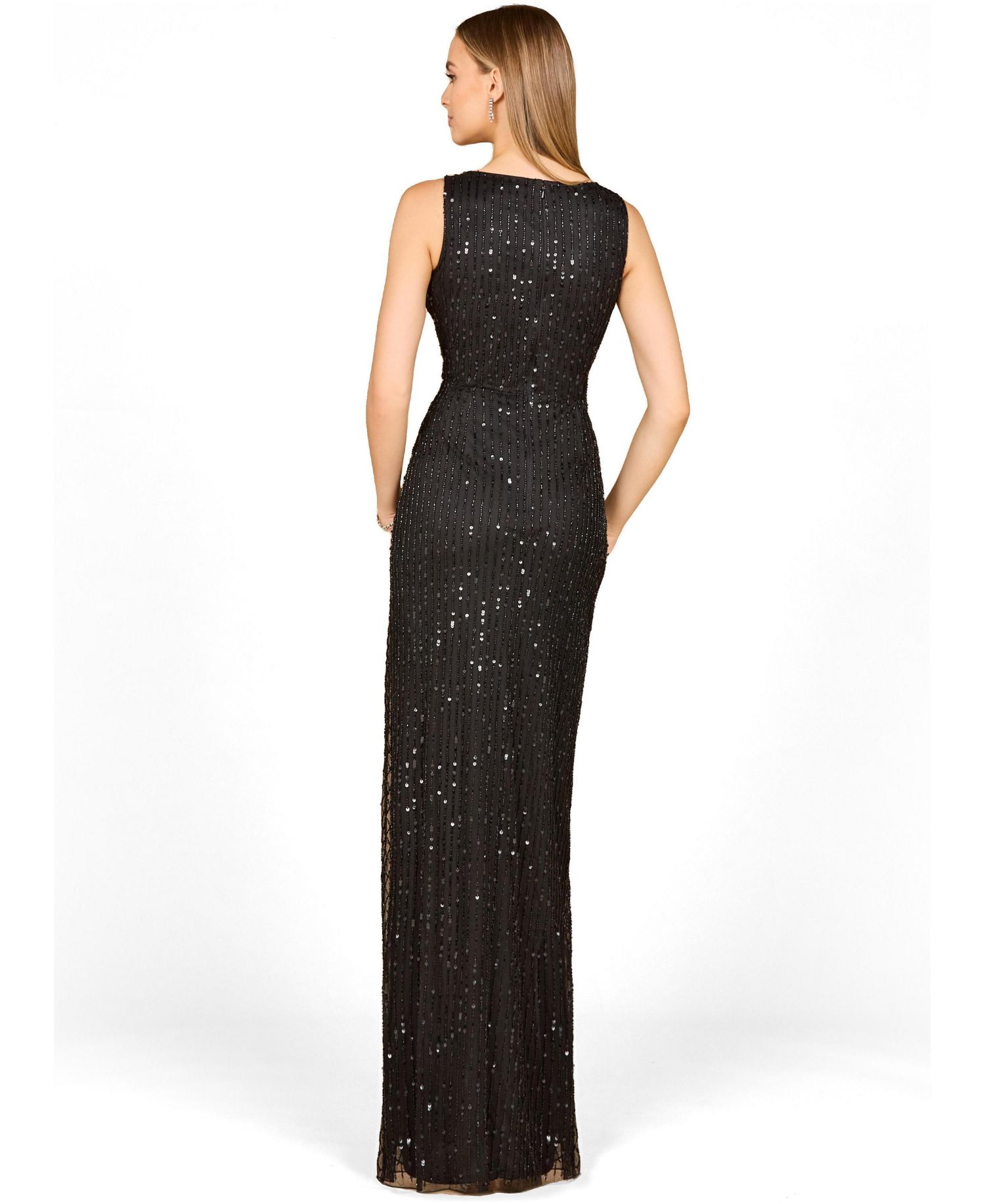 Women's Beaded Gown with Slit