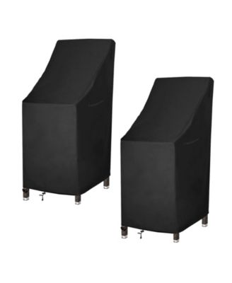 8 Pack 600D  Coated Oxford Cloth Waterproof Stackable Patio Chair Cover