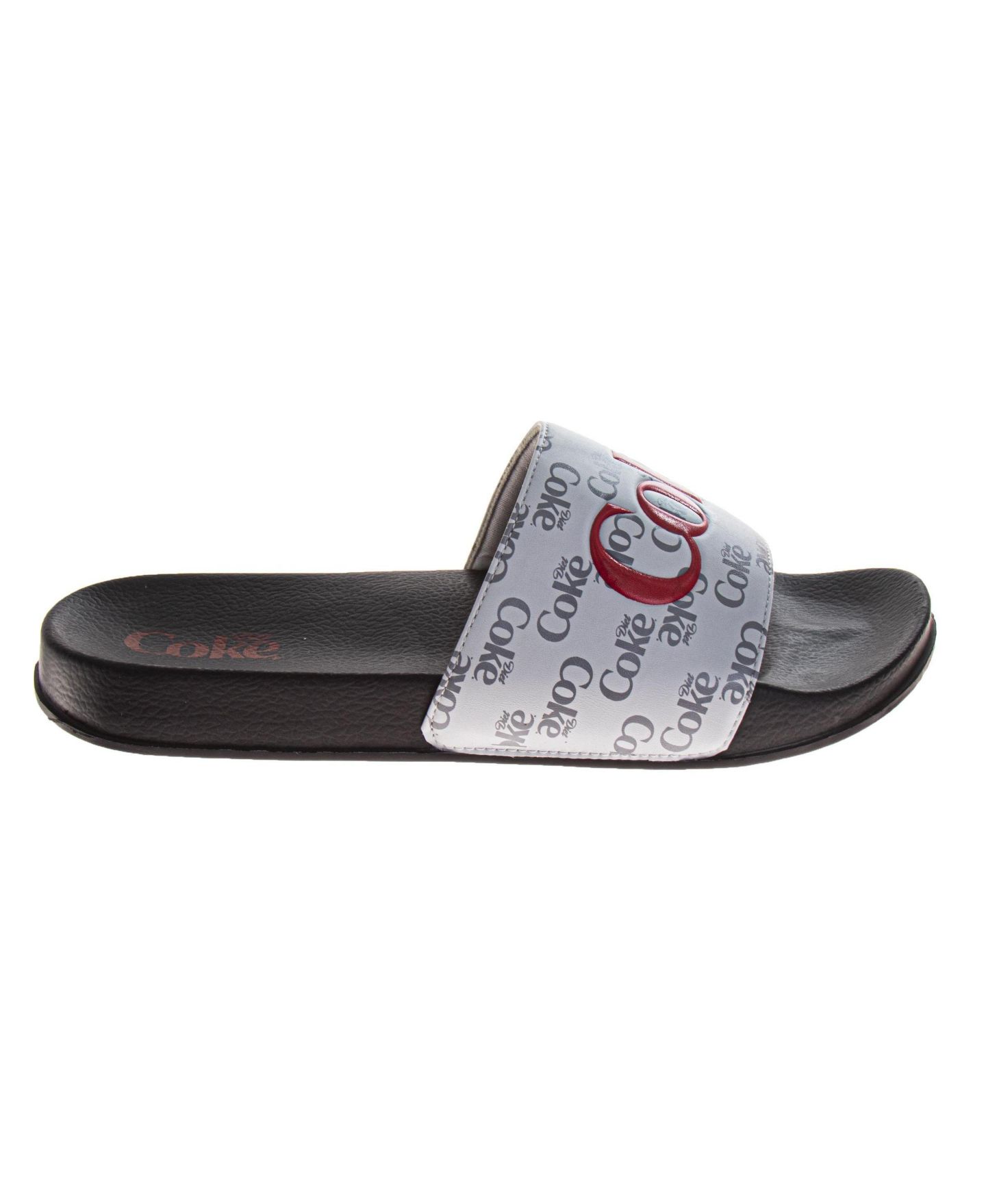 Мужские сандалии Coca-Cola Classic Script Pillow Slides UltraSoft Quick Dry Comfort, цвет: Серый чёрный — фото 2