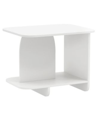 Multi-Functional End Table with Storage Shelf, 2-Tier Design for Small Spaces