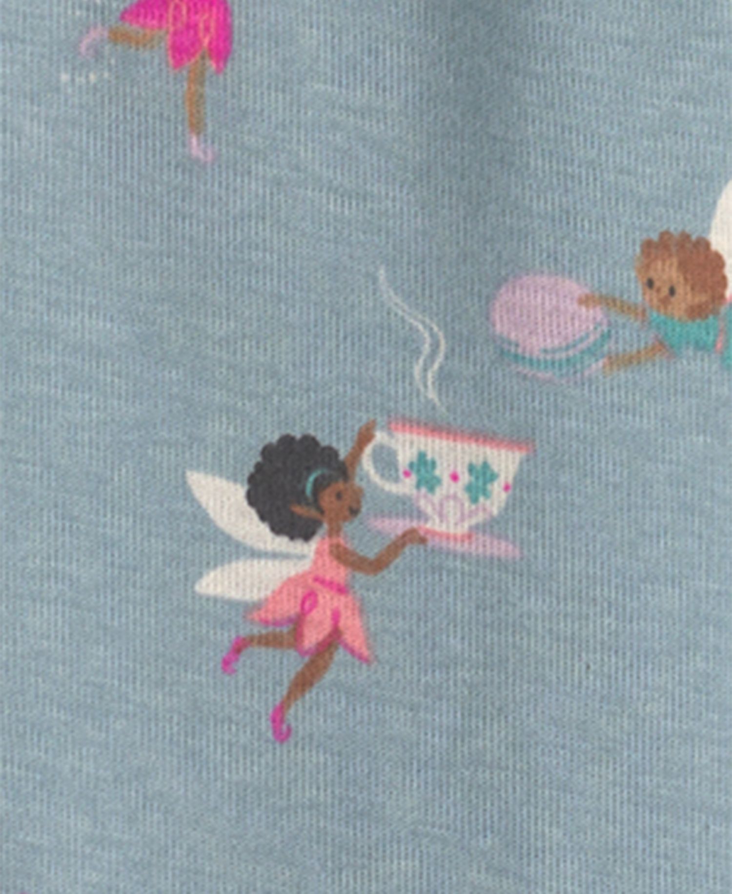 Baby Girls' Fairy Tea Party 100% Cotton Snug Fit Pajama, 4-Piece Set