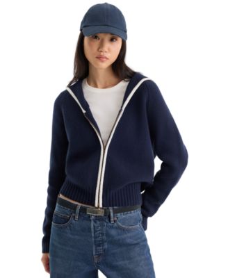 Women's Knit Sailor Zip-Up Sweater