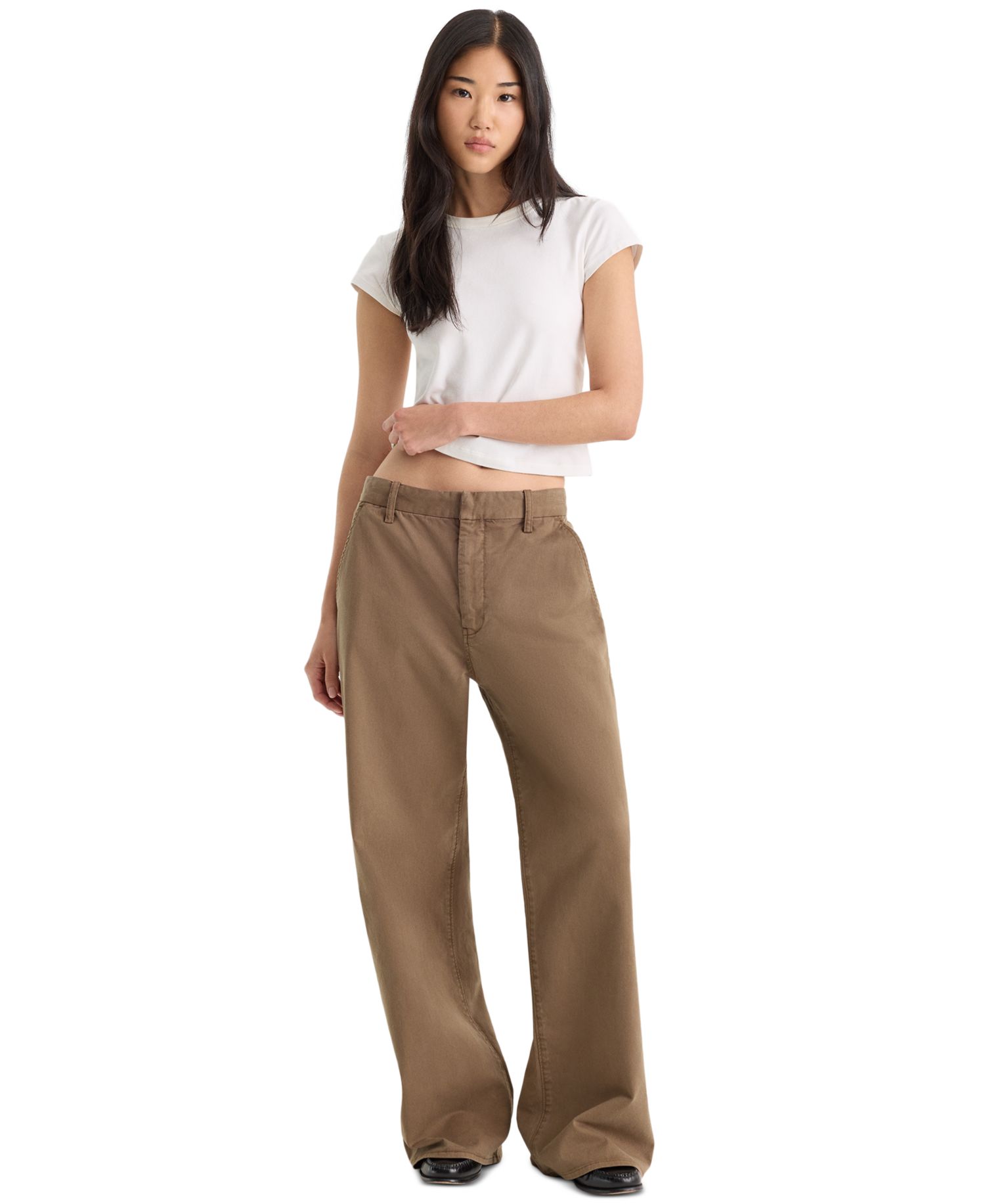 Women's Low Slung Slouchy Straight-Leg Baggy Trouser