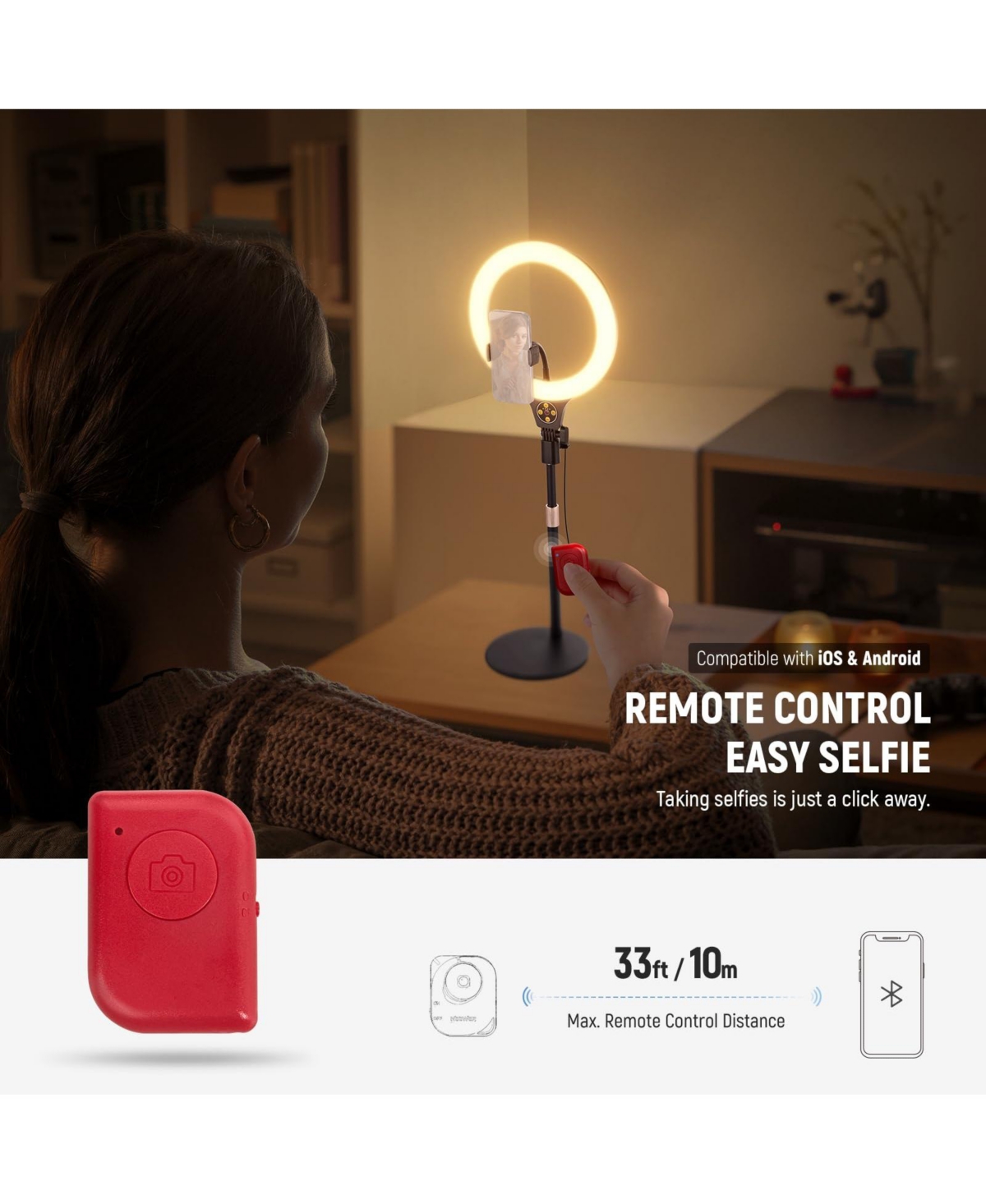 Neewer CRI85 Ring Light with 10W, CRI85 for select iPhone models