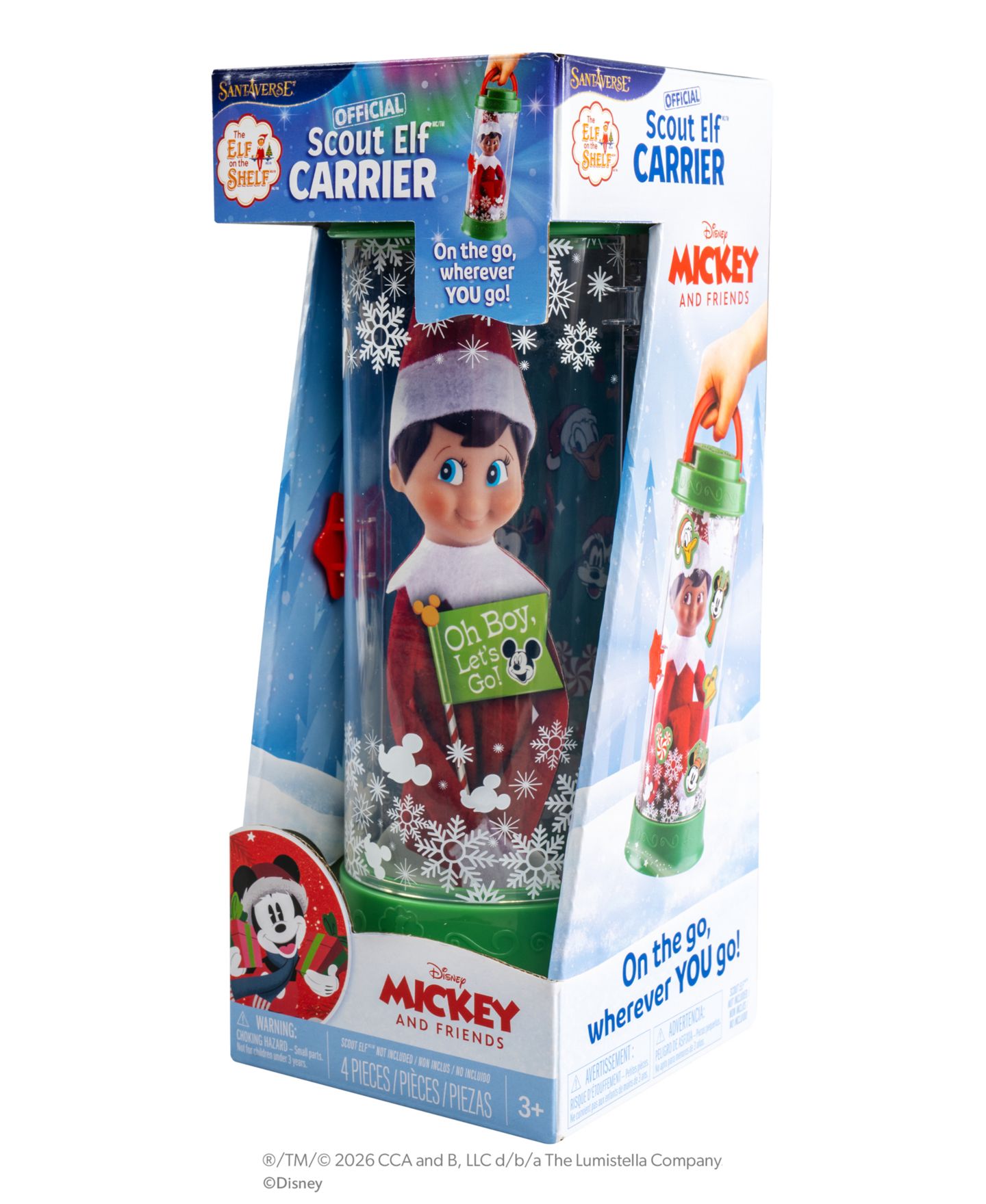 Детские куклы Elf on the Shelf Mickey & Friends Scout Elf Carrier, 4-Piece Set, Ages 3+ — фото 2