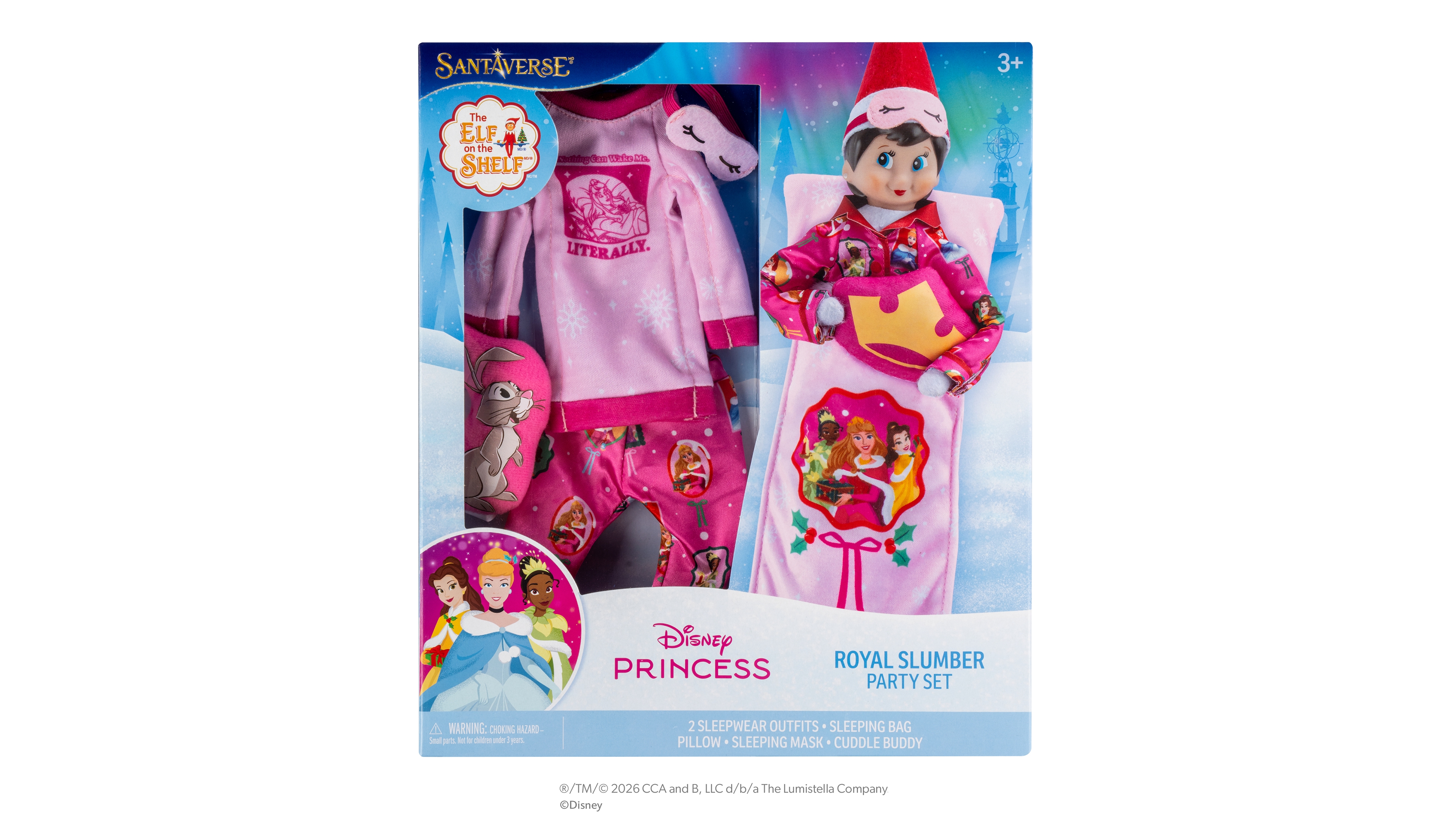 Elf on the Shelf Disney Princess 6-Piece Royal Slumber Party Set, Ages 3+