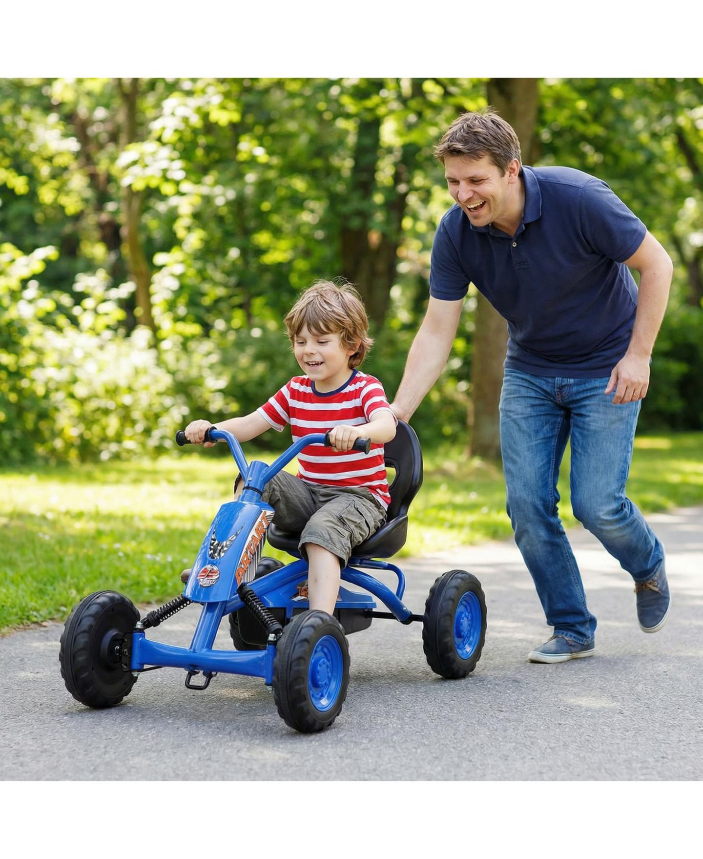 Детская игрушка Gymax Go Kart 4-Wheel Pedal Ride-On, 66 Lb. Capacity, Ages 3+, цвет: Тёмно-синий — фото 2