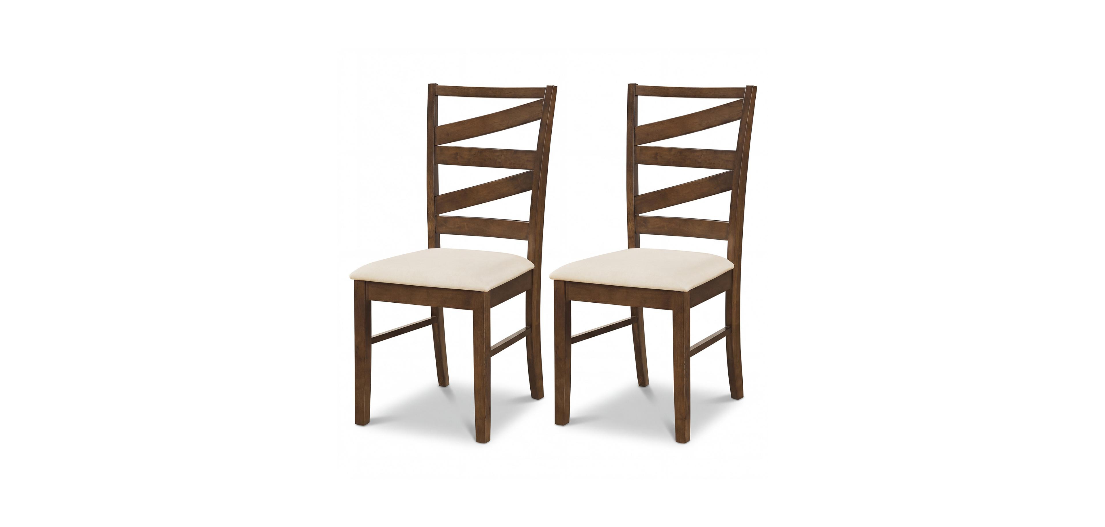 Slickblue Set of 2 Dining Chairs with Rubber Wood Frame and Back Support