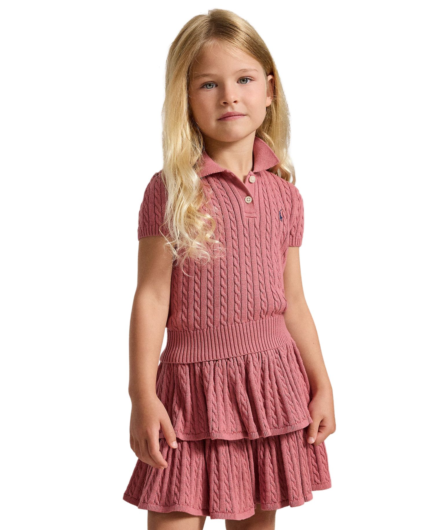 Girls' 2T-6X Short-Sleeve Polo Sweater