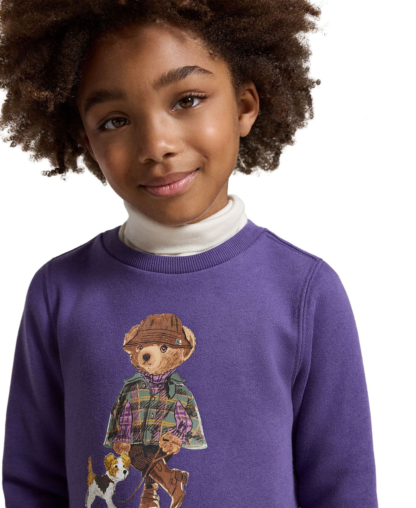 Платье Polo Ralph Lauren Polo Bear Long-Sleeve Dress для девочек, цвет: Фиолетовый — фото 3