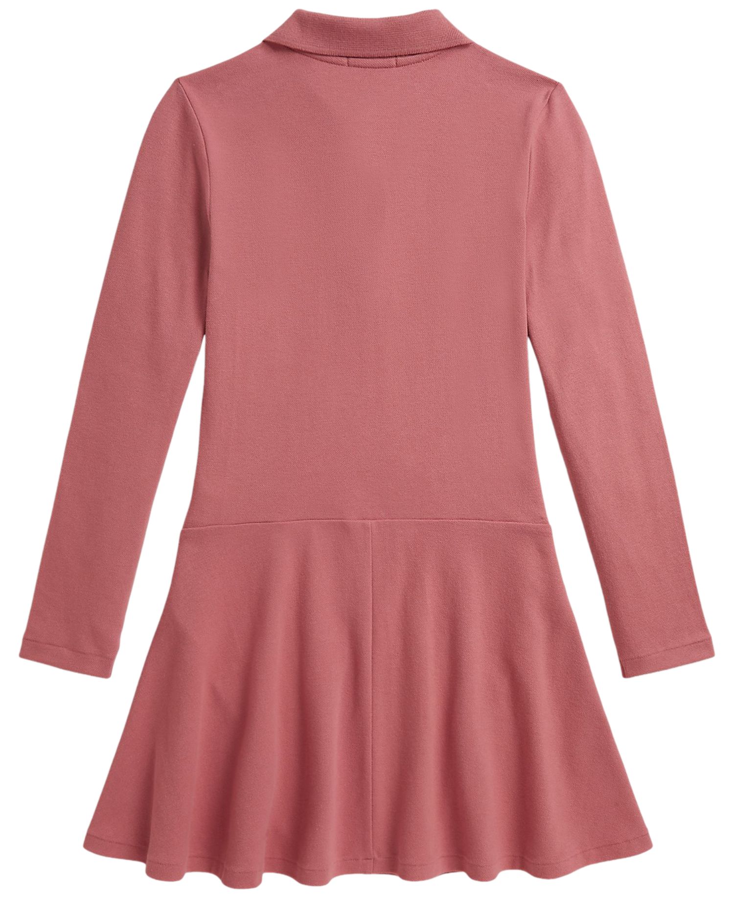 Girls' 7-16 Stretch Mesh Long-Sleeve Polo Dress