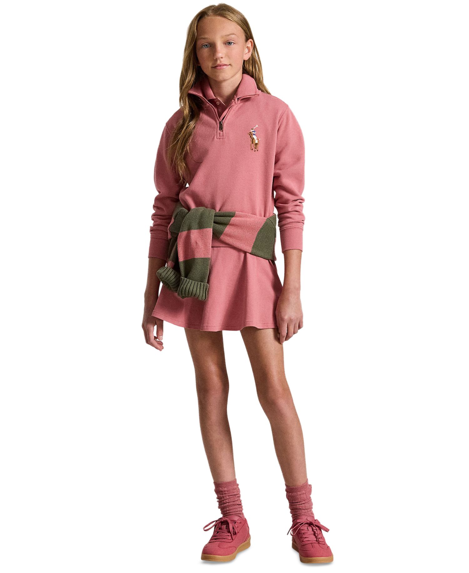 Girls' 7-16 Quarter-Zip Long-Sleeve Sweatshirt