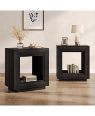 End Table Set of 2, 24 inch Nightstand Bedside Table for Small Spaces, Bedroom