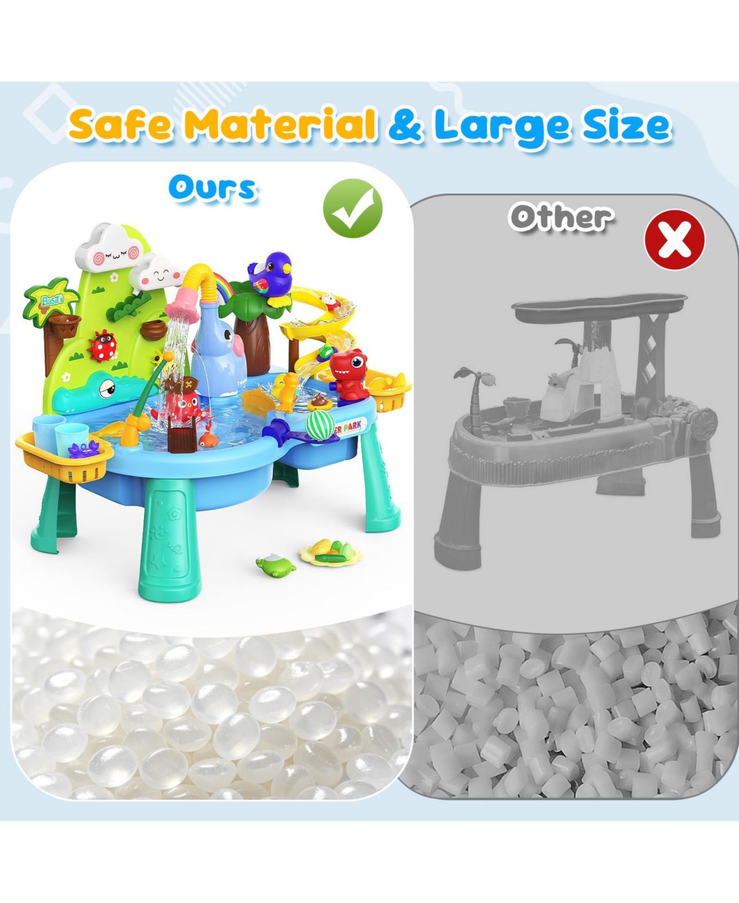 Детские игрушки GNUADZ Water Table with Circulating Water Pump and Sand Play, Ages 1-8, цвет: Синий — фото 4