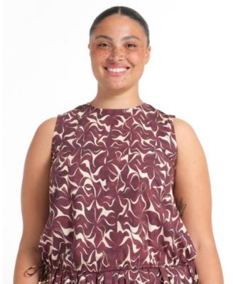 Women's Brinley Tie-Hem Print Relaxed Tank Top