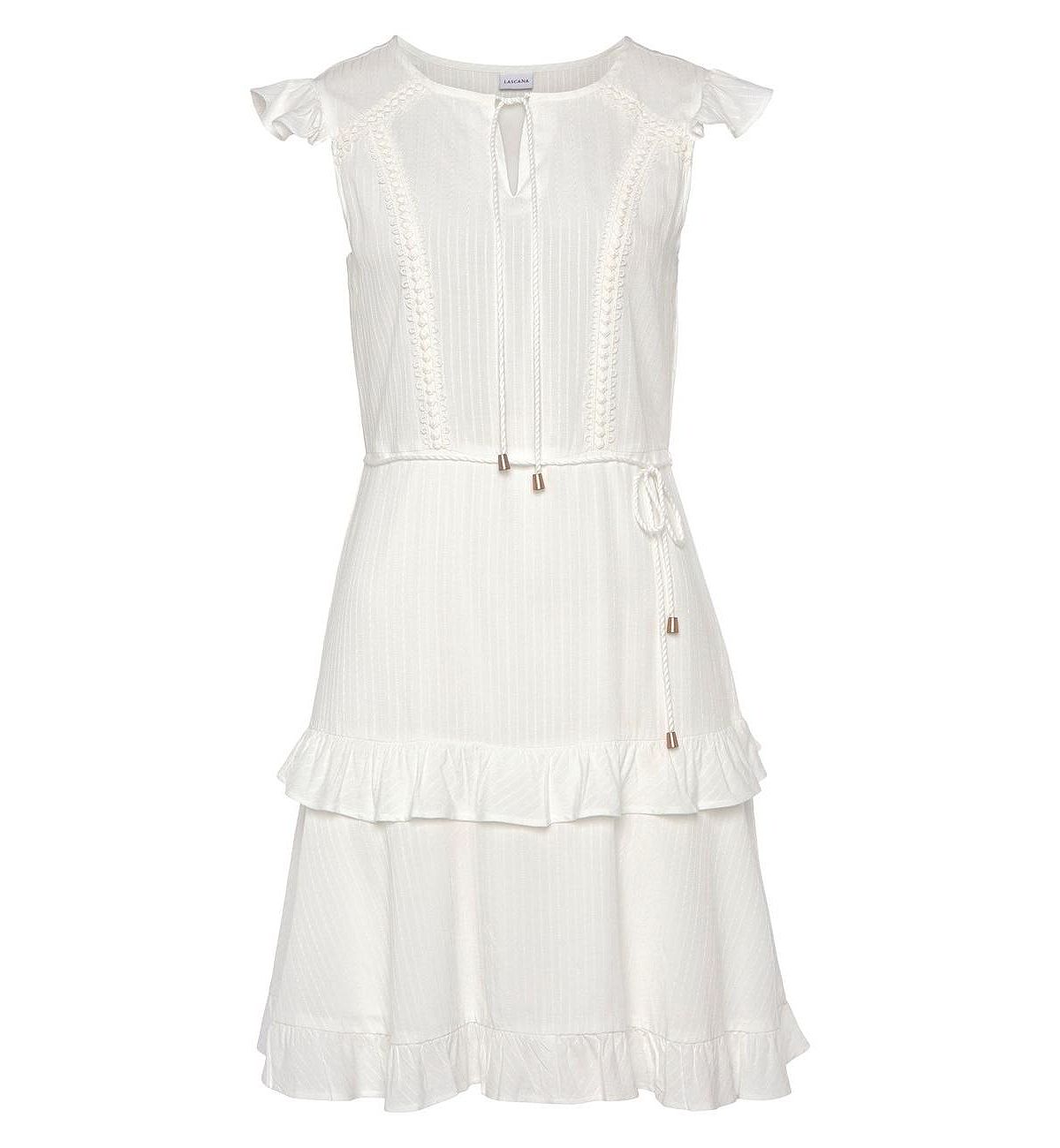 LASCANA Women's Crochet Ruffle Trim Dress view 4 — MAYCSS fashion products