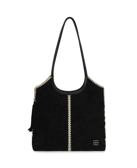 Женская сумка Belle & Bloom Back To Friends Suede Shopper, цвет: Чёрный