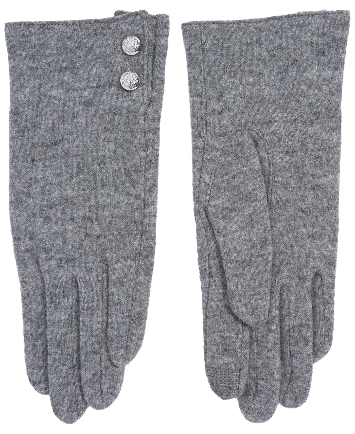 Женские перчатки Lauren Ralph Lauren Two Button Cashmere Blend Touch Gloves, цвет: Серый меланжевый — фото 3