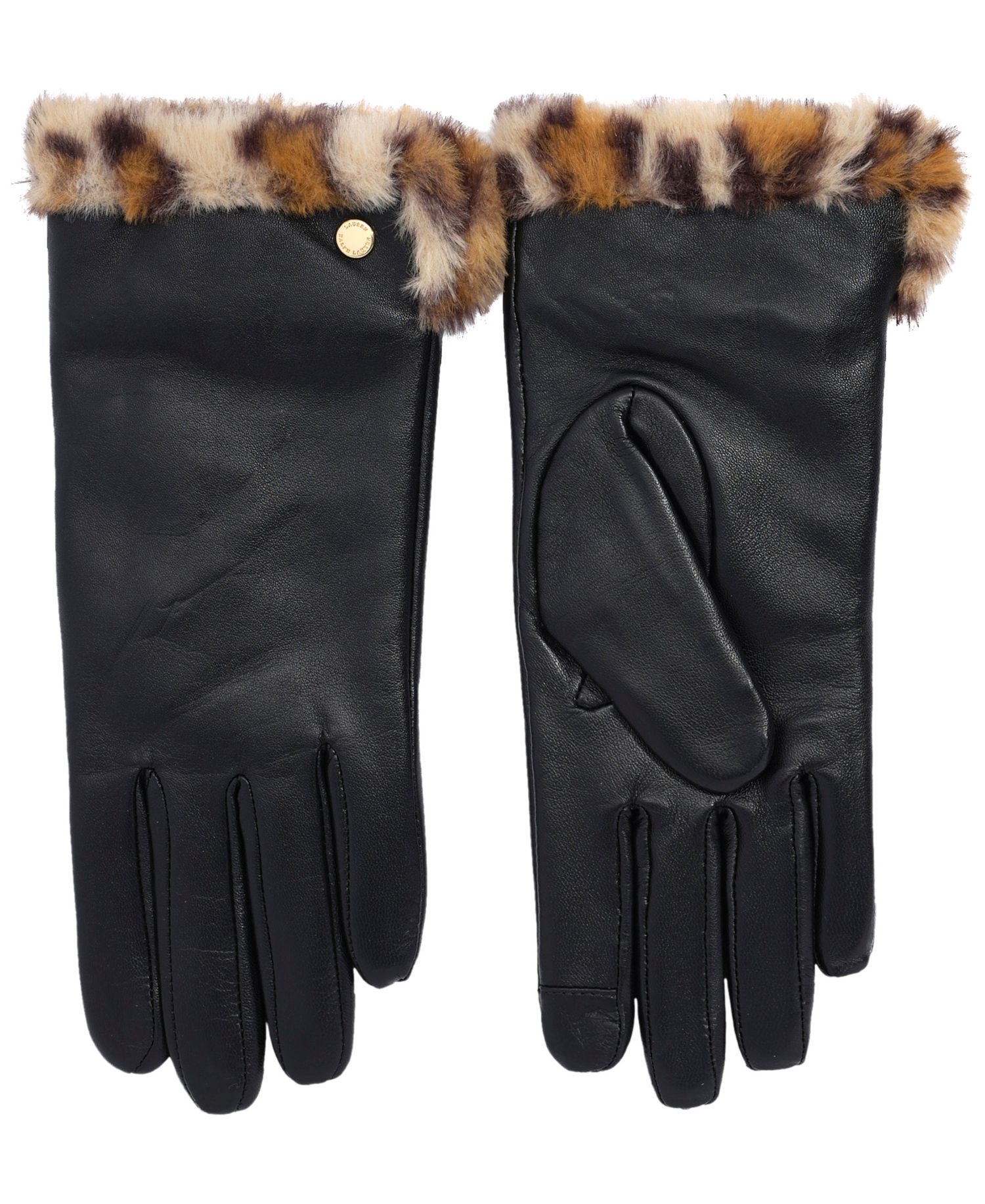 Faux Fur Lined Leather Touch Glove