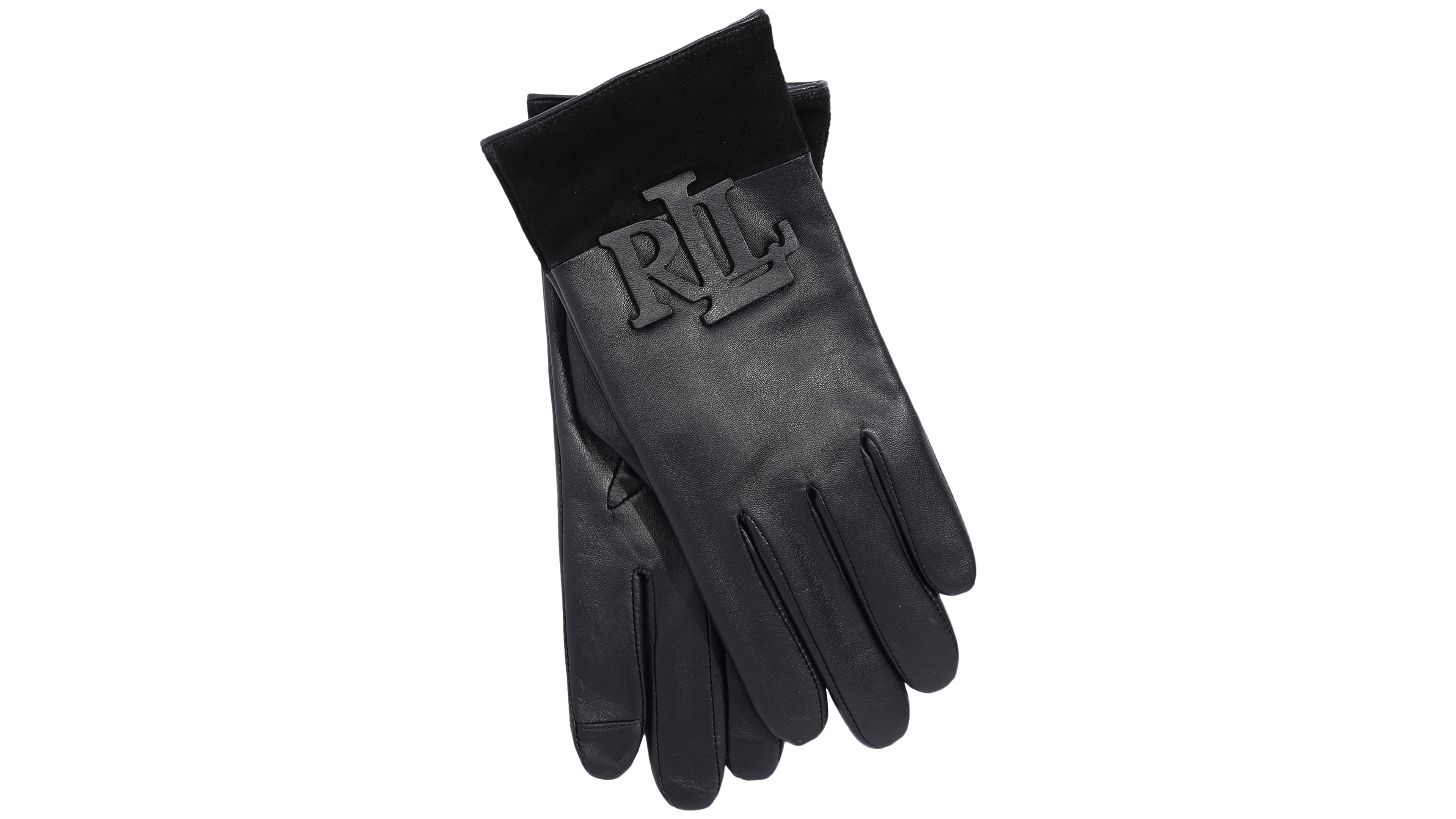 Lauren Ralph Raised Logo Leather Touch Gloves