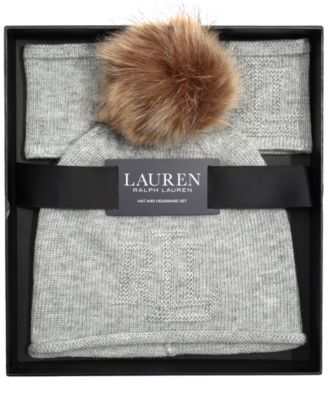 Texture Logo Headband and Beanie Set
