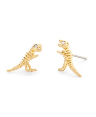 Faux-Stone Skeletal Rexy Stud Earrings