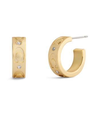 Faux-Stone Signature C Stone Huggie Earrings