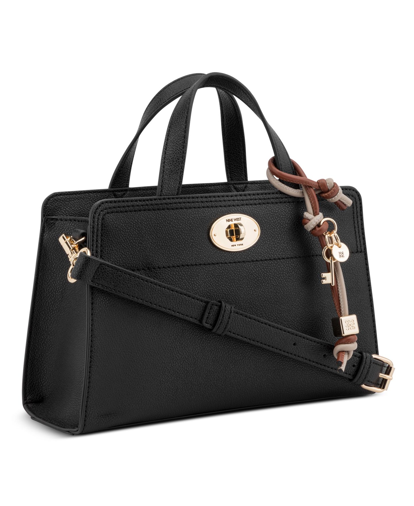 Женская сумка Nine West Khora Small Top Handle Satchel Handbag, цвет: Чёрный — фото 3