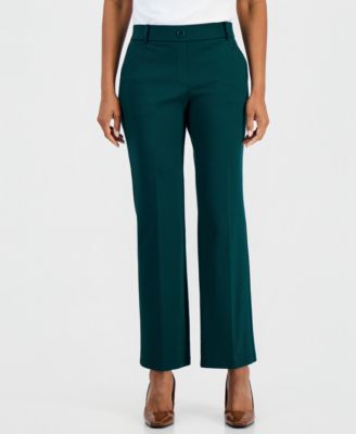 Petite Compression Mid-Rise Slim-Leg Pants