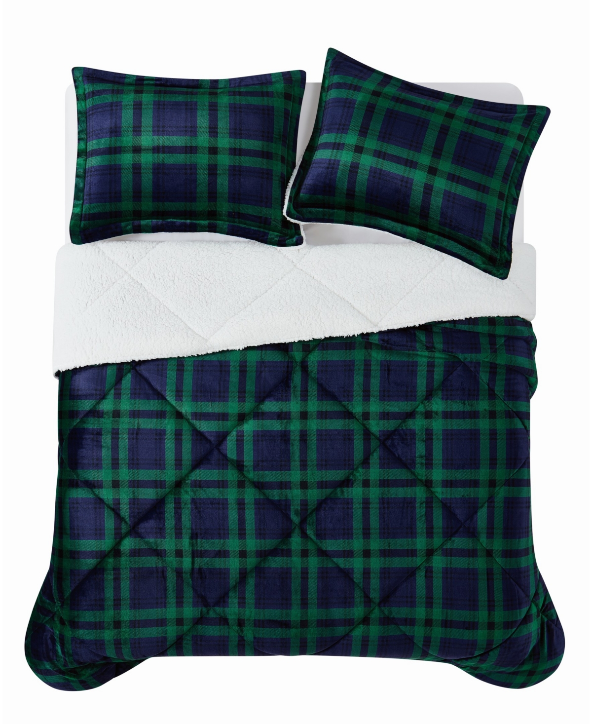 Truly Soft Cuddle Warmth Tartan Plaid 3-Piece Comforter Set
