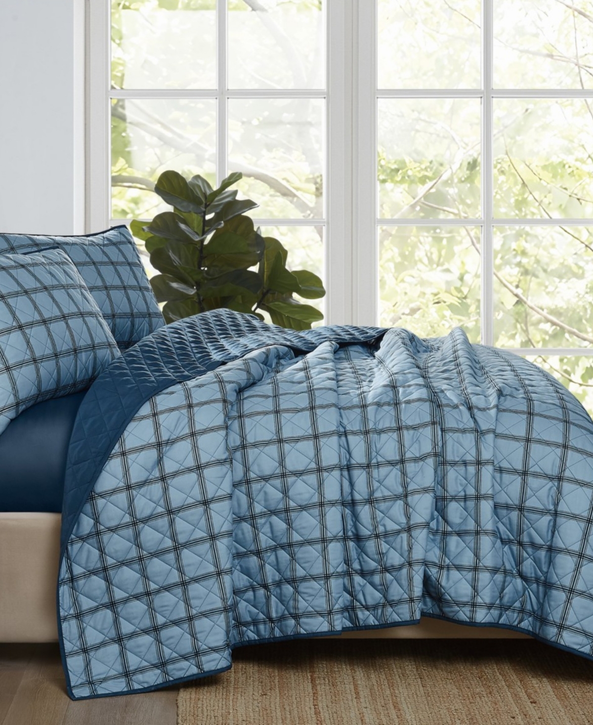 Cannon Luka Grid Plaid 3-Piece Quilt Set