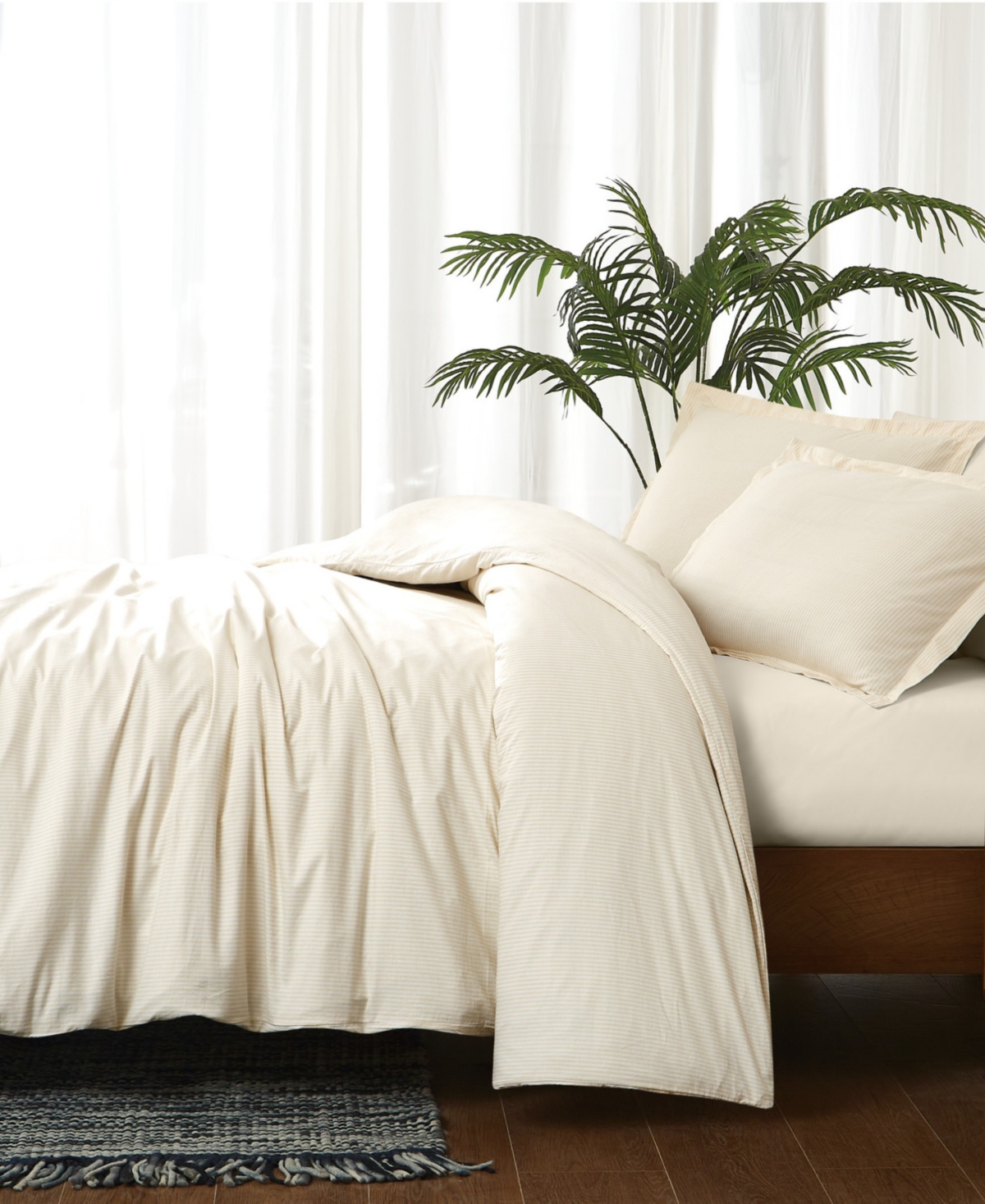 Brooklyn Loom Pinstripe 3-Piece Duvet Cover Set, King
