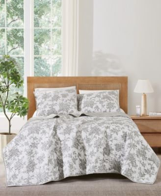 Mila Floral 3-Piece Quilt Set, Full/Queen