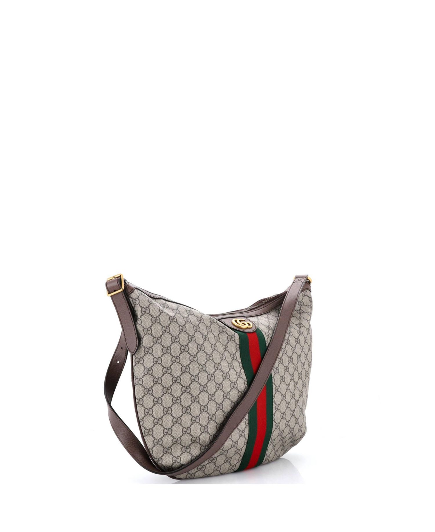 Large Ophidia Half Moon Hobo GG Coated Canvas