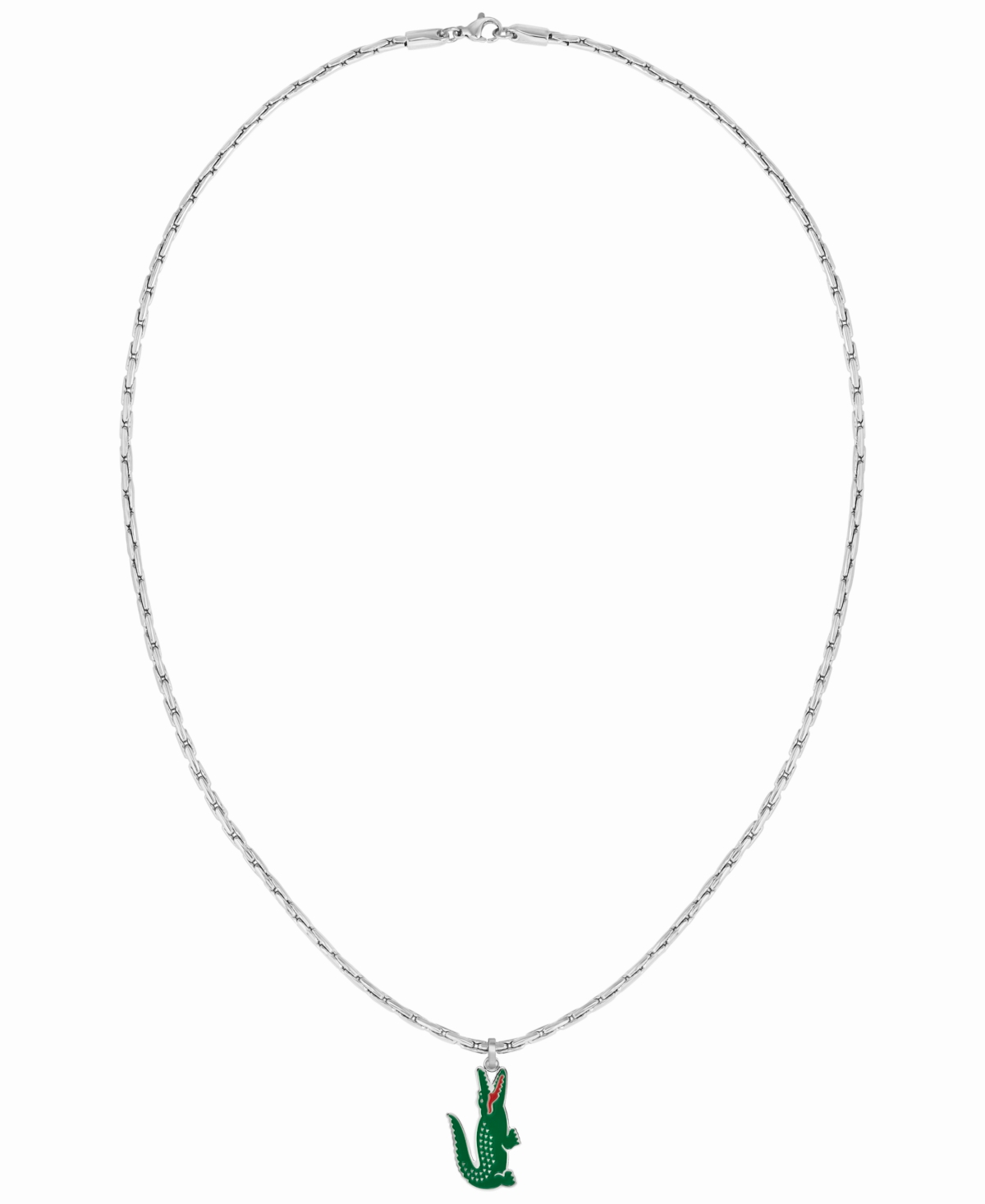 Lacoste Mens Arthor Silver Stainless Steel Necklace  Silver Stainless Steel