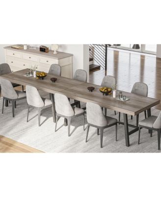 71" Large Dining Table for 6 to 8 People – Brown Farmhouse Table with Adjustable Feet, Perfect for Kitchen, Dining Room or Living Room