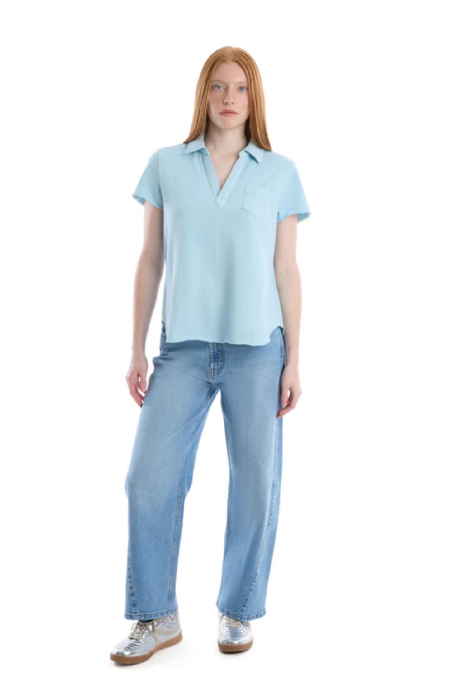 Women's Clothing Chest Pocket Polo Tee