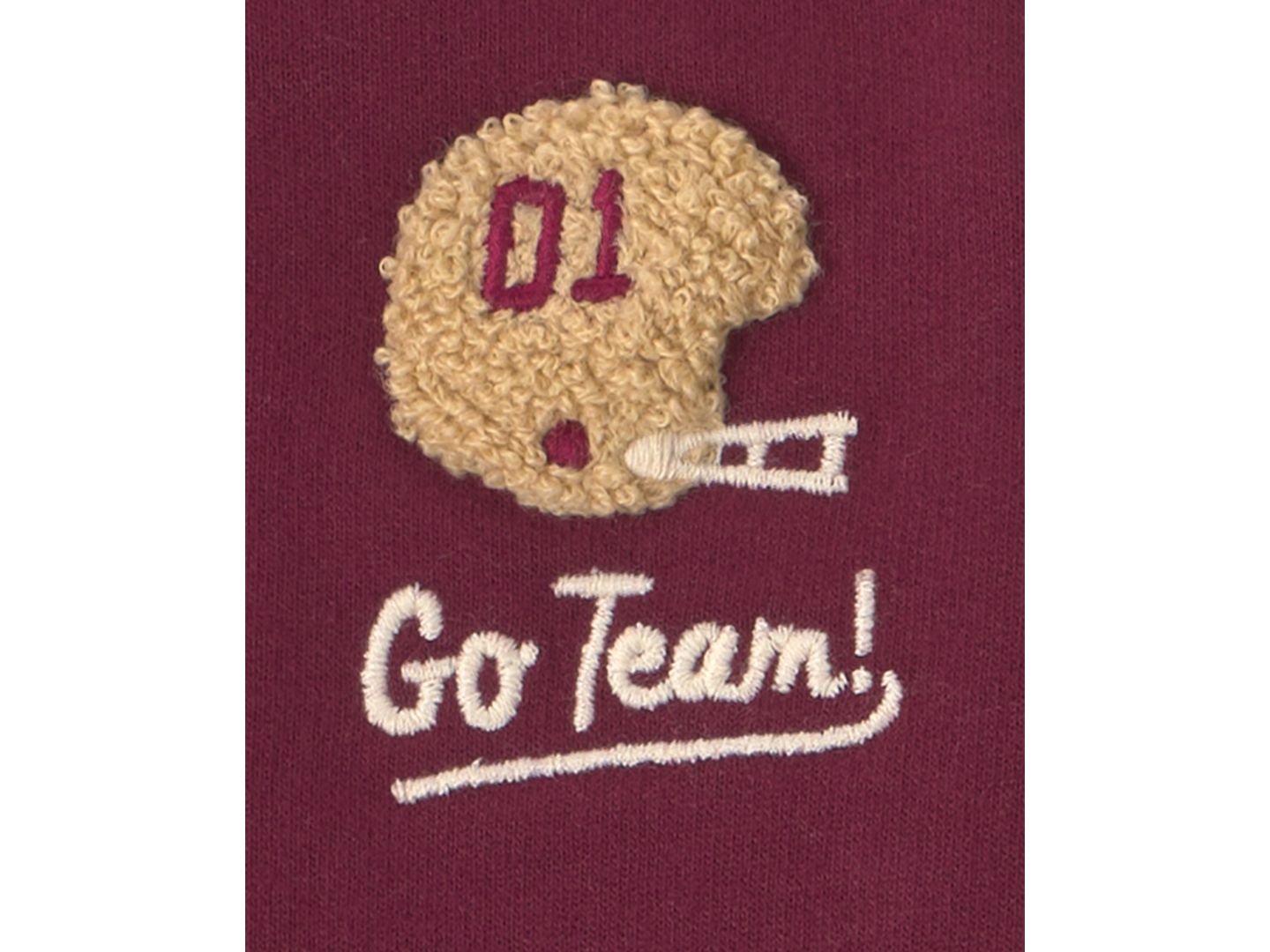 Детский комплект Carter's Go Team: футбольная куртка из махры, боди и брюки, цвет: Тёмно-бордовый — фото 3