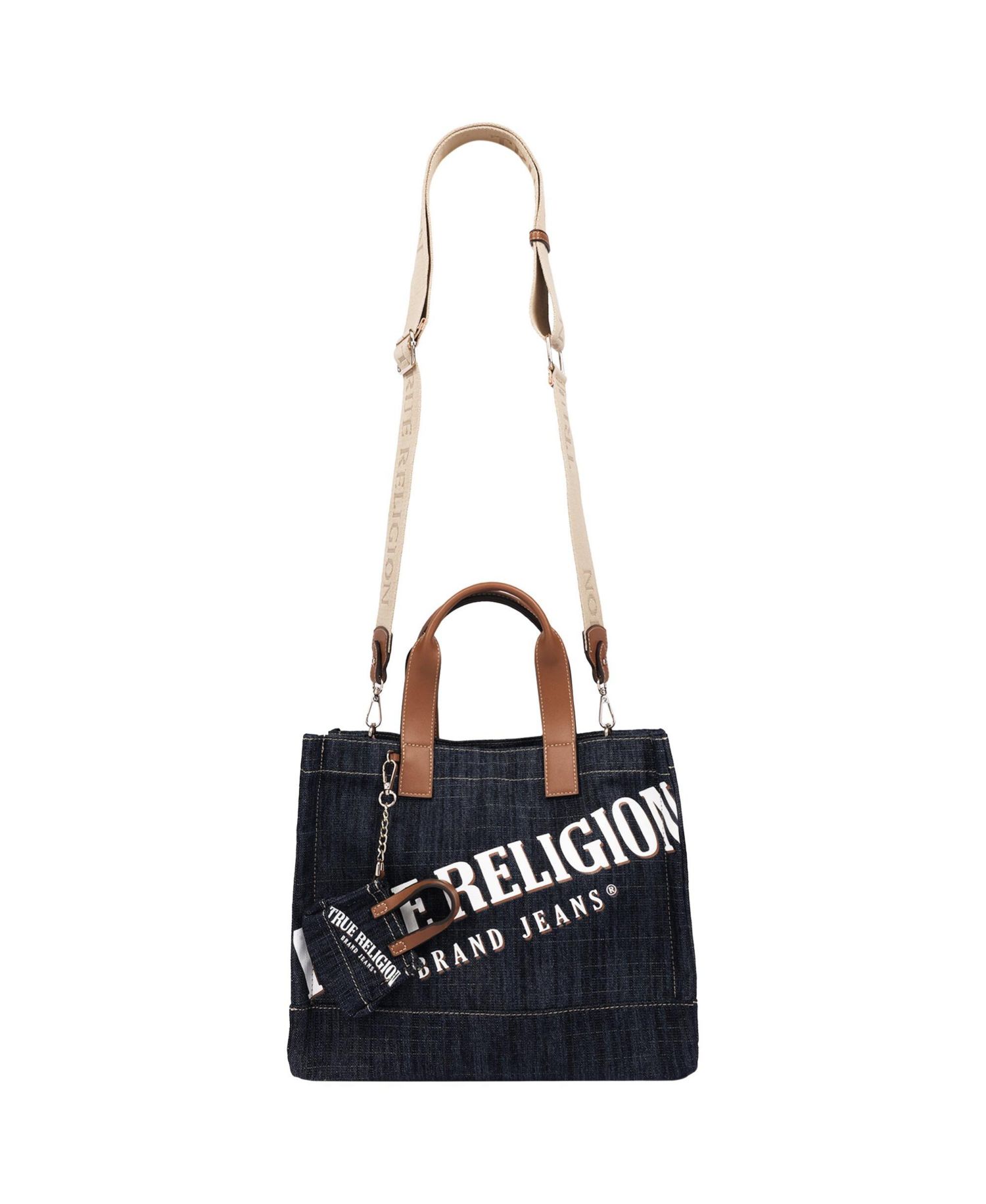Women's Logo Denim Tote with Tote Dangle Charm
