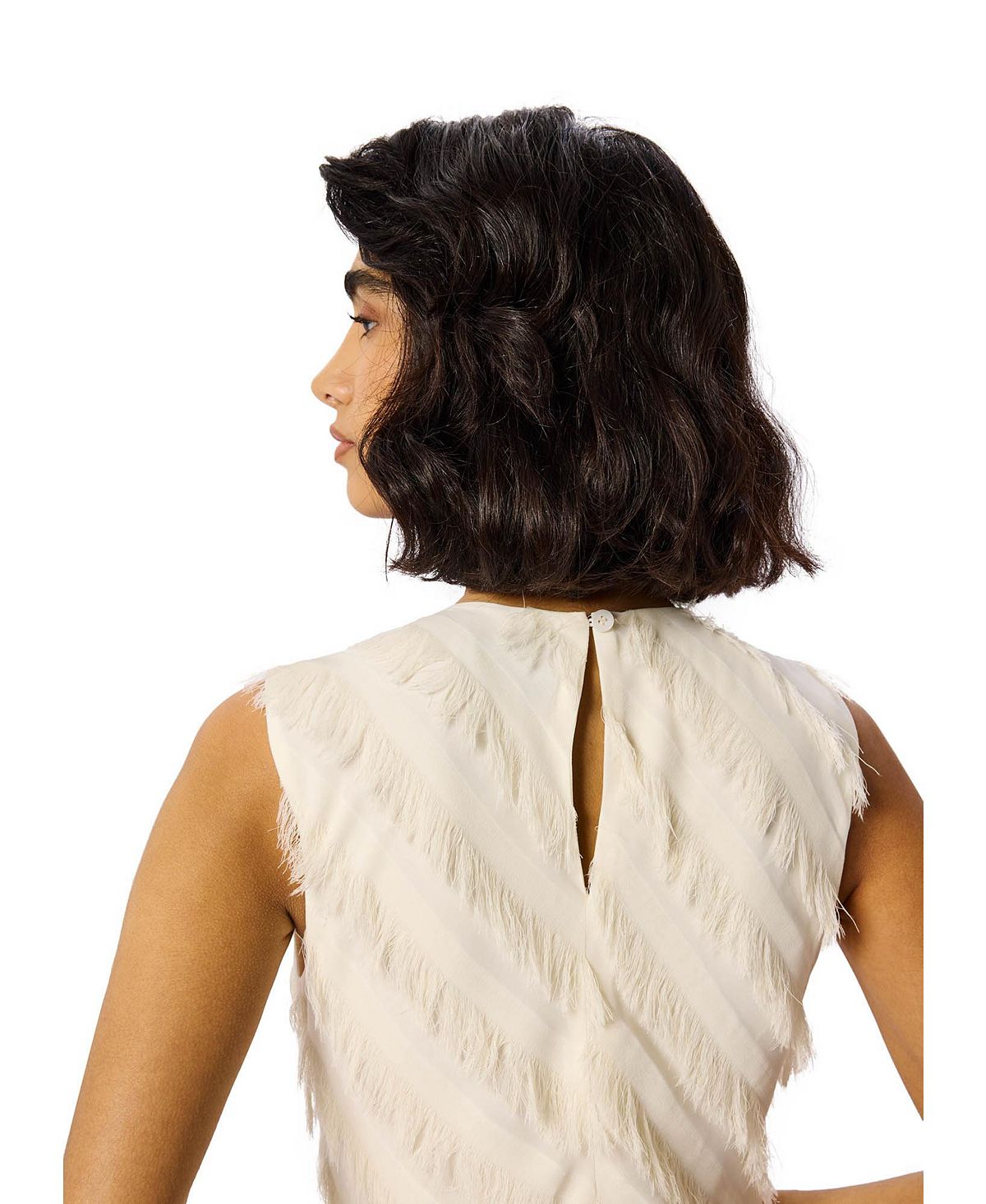 Whistles Women's Fringe Textured Midi Dress view 4 — MAYCSS fashion products
