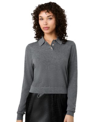 Women's Nola Fine Knit Collared Long-Sleeve Top