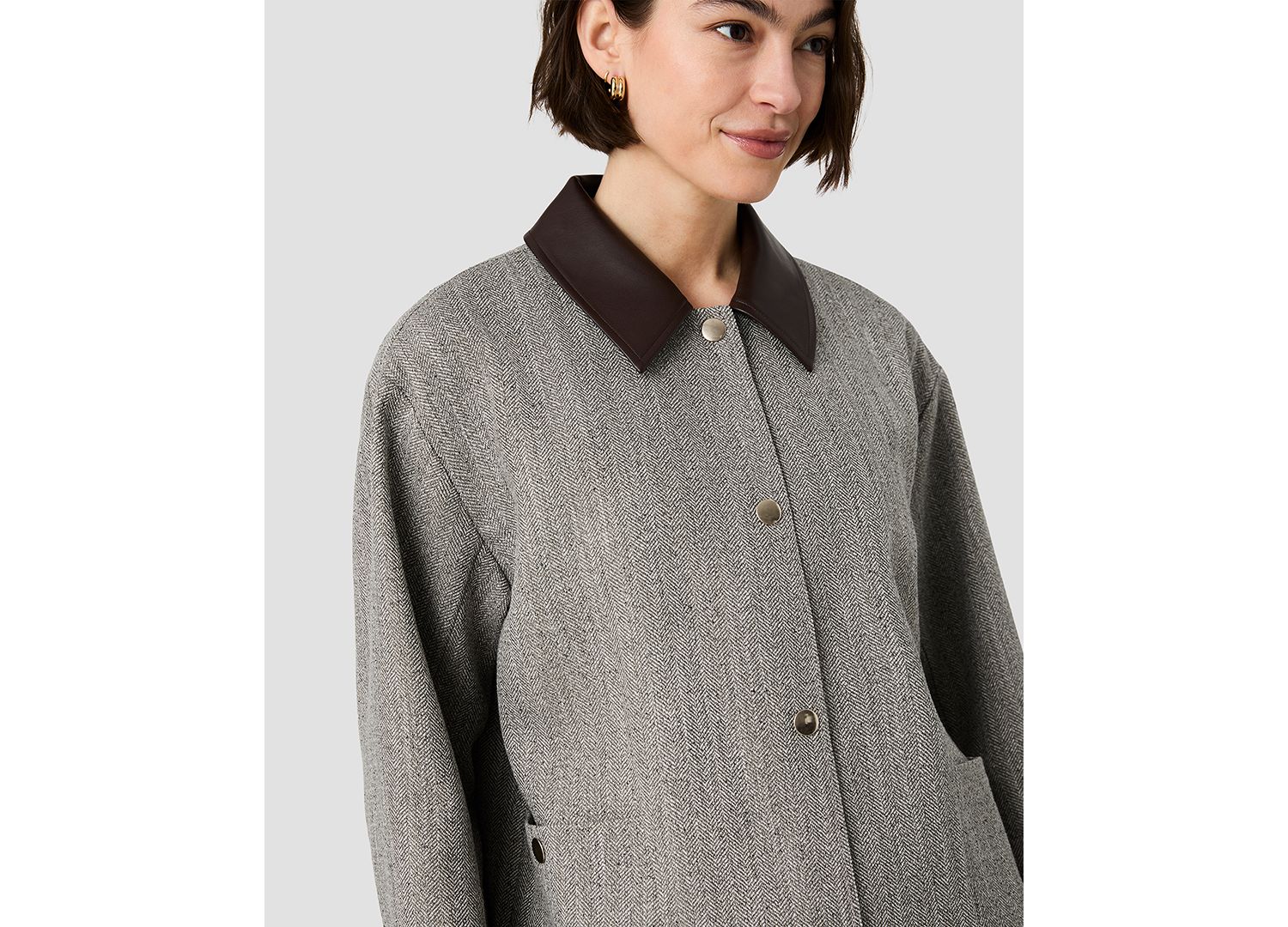 Women's Speckled Herringbone Cropped Jacket