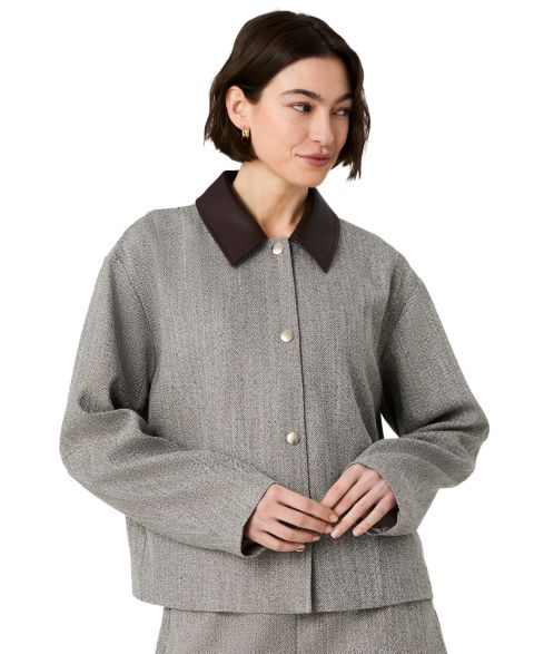 Женские куртки French Connection Women's Speckled Herringbone Cropped Jacket